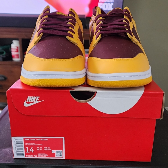 Nike Dunk Low Retro Sz 14 "ASU" - Picture 2 of 4